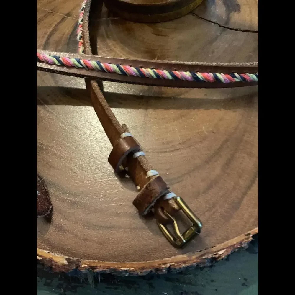 Stylish Braided Leather and Fabric Belt for Everyday Wear - Picture 2 of 5